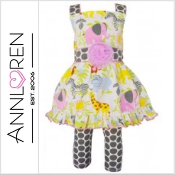 AnnLoren Zoo Jungle Animals Dress and Pant Outfit - Picture 1 of 15